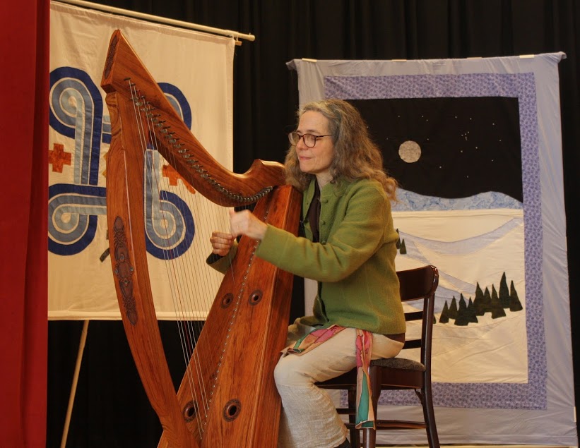 Jane Valencia performing the Kalevala - photo by Barry McWilliams
